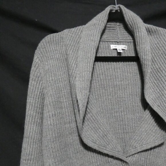CROFT & BARROW | large | Grey Ribbed Button-Up Cardigan - Picture 3 of 16